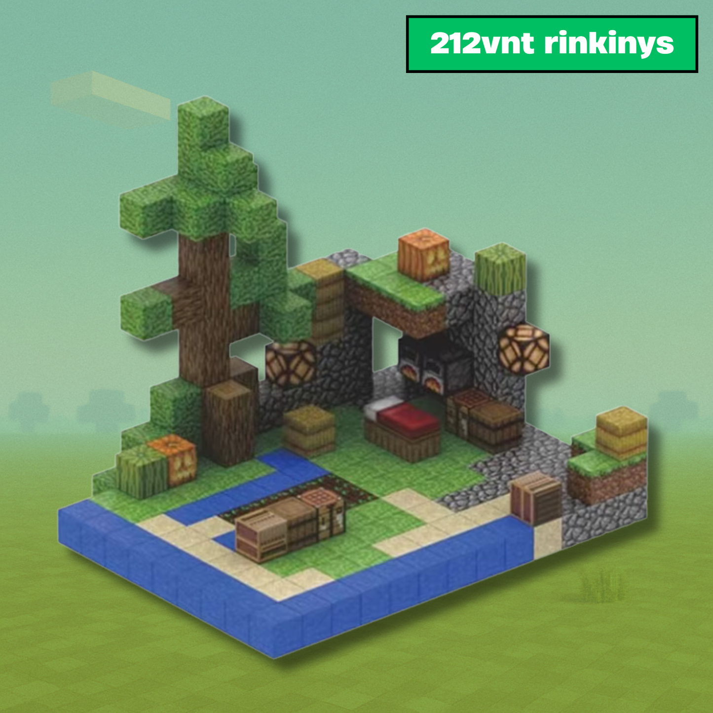 „Nuotykių poilsiavietė“ Magnetinių blokų rinkinys su dovana